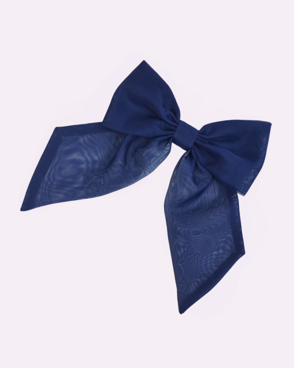 Navy brooch in the shape of a giant bow made of voile by melikestea.