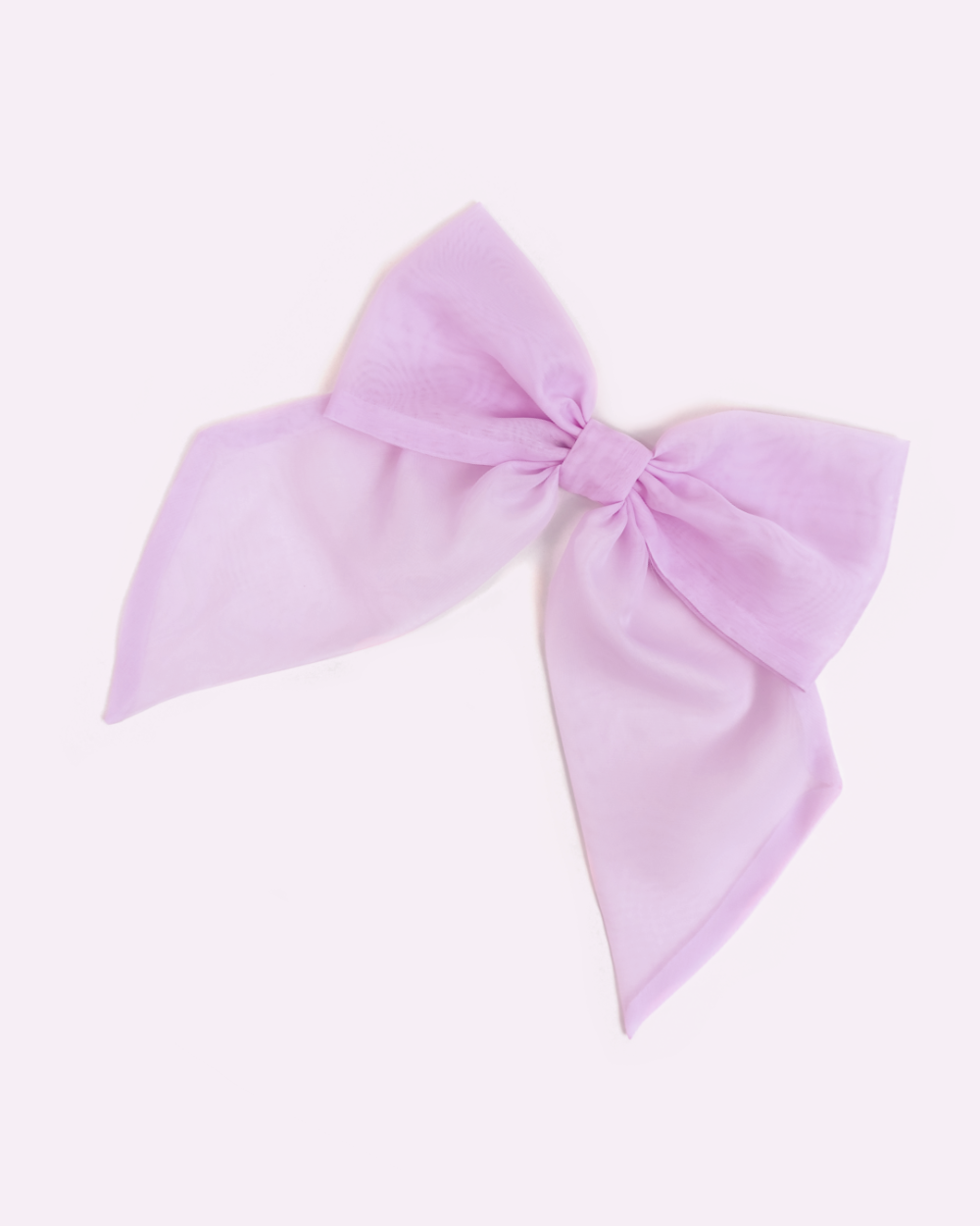 Lilac brooch in the shape of a giant bow made of voile by melikestea.