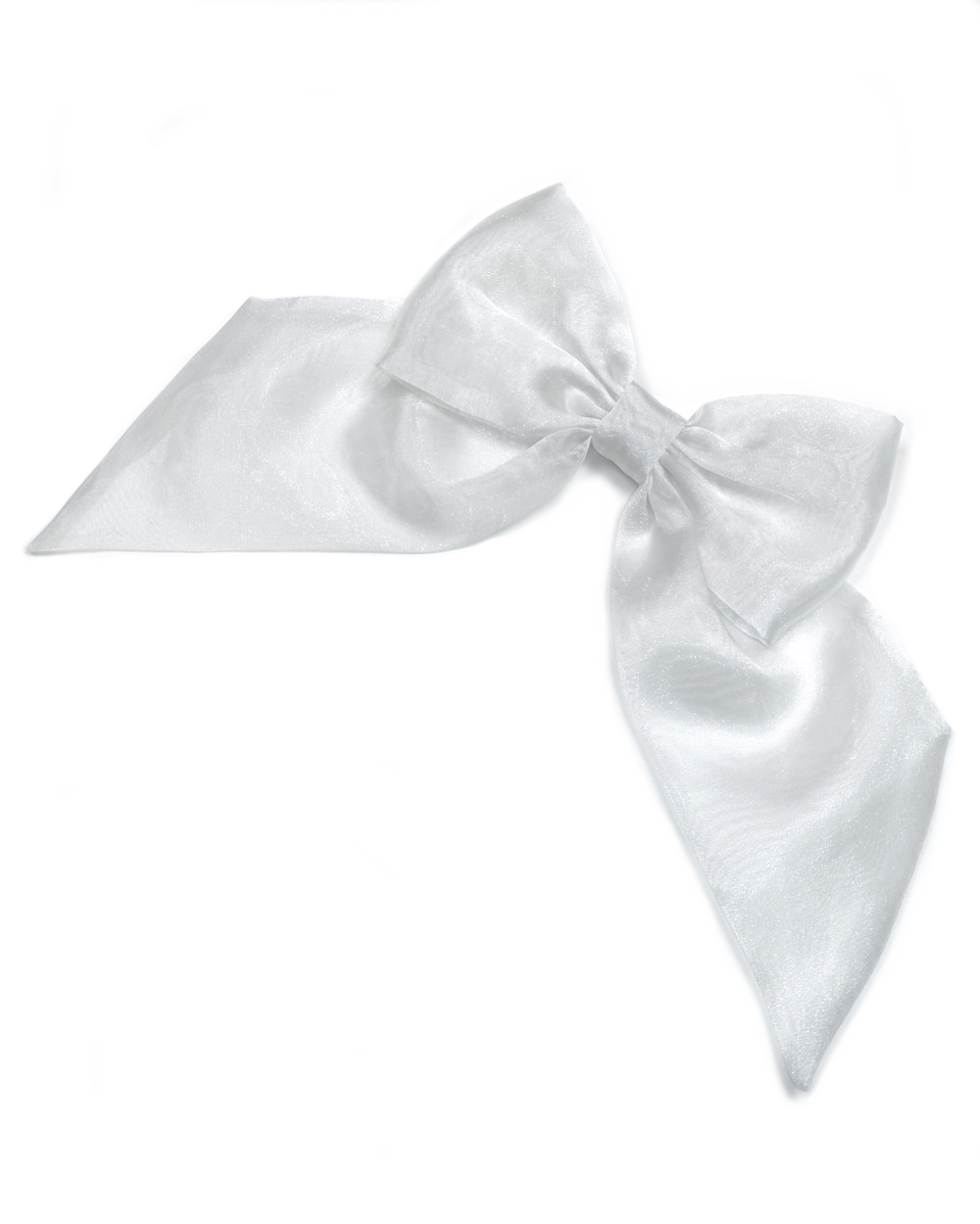 White brooch in the shape of a giant bow made of organza by melikestea.