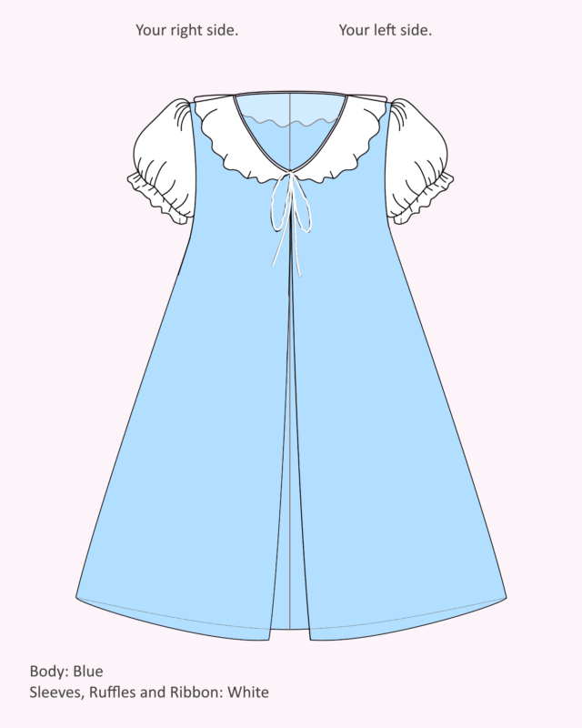 Emilia Overdress short sleeve - blue white melikestea