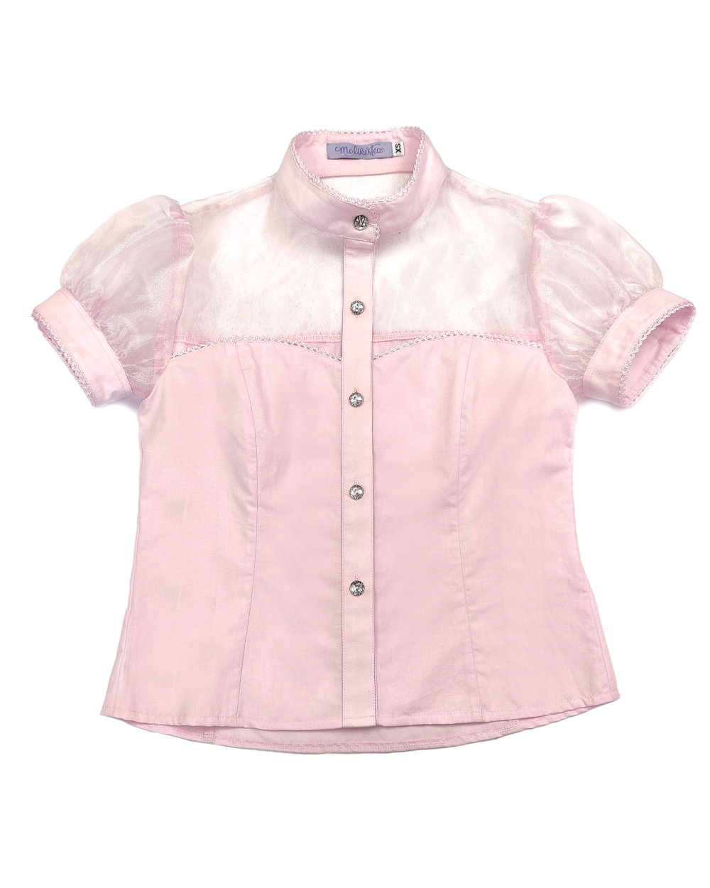 Glinda short sleeve blouse melikestea - pink