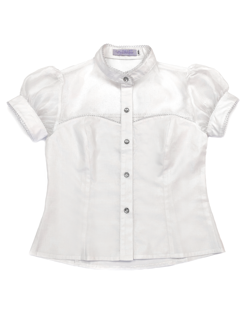 Glinda short sleeve blouse melikestea - white