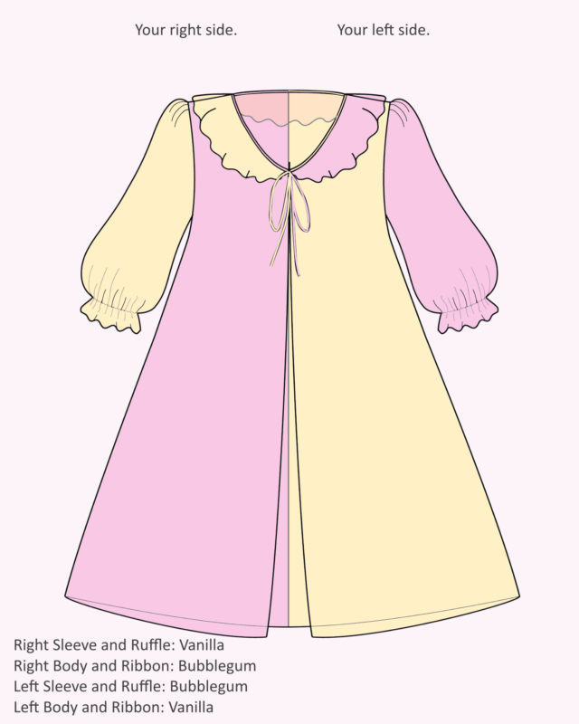 Emilia Overdress half sleeve - Vanilla Bubblegum melikestea