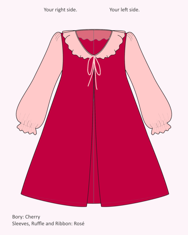 Emilia Overdress long sleeve - Cherry Rosé