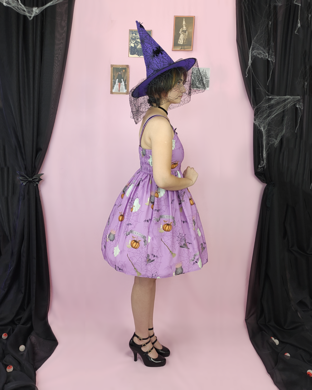 Halloween sleeveless dress in lavender colourway by melikestea