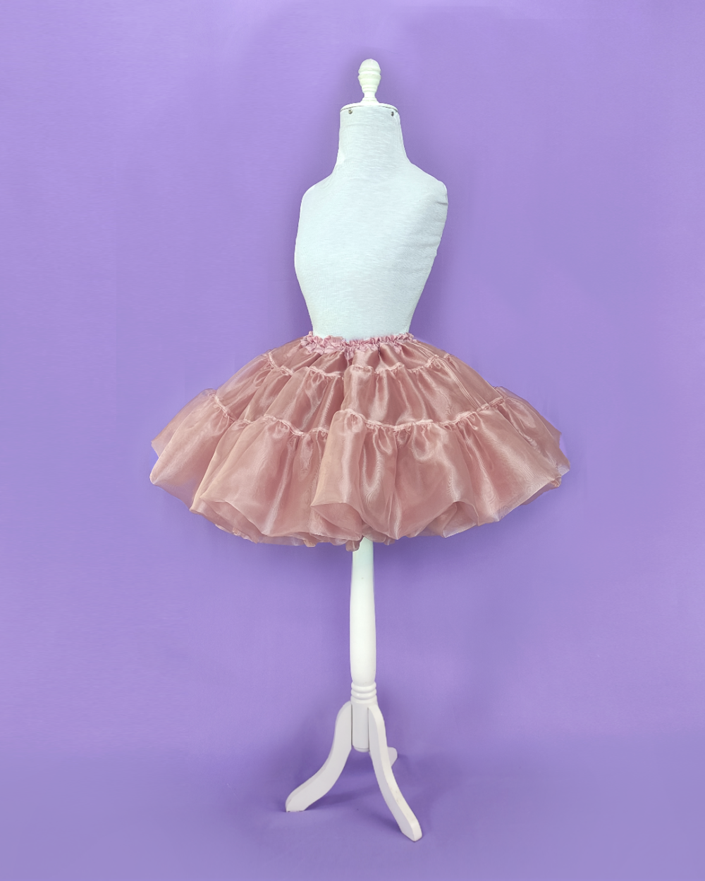Petticoat made in cameo brown organza and lined by melikestea.