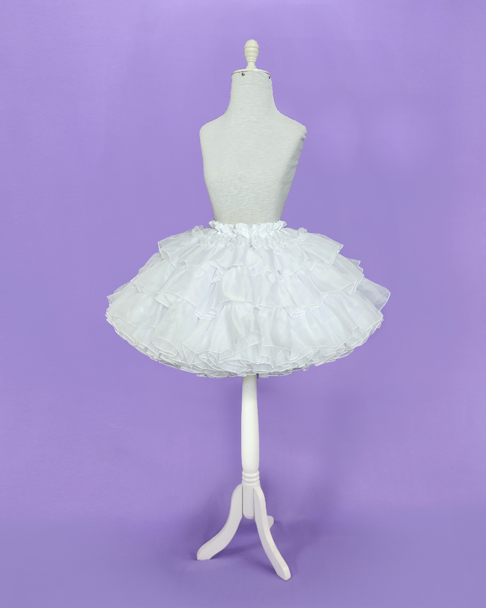 Petticoat made in white voile and lined.