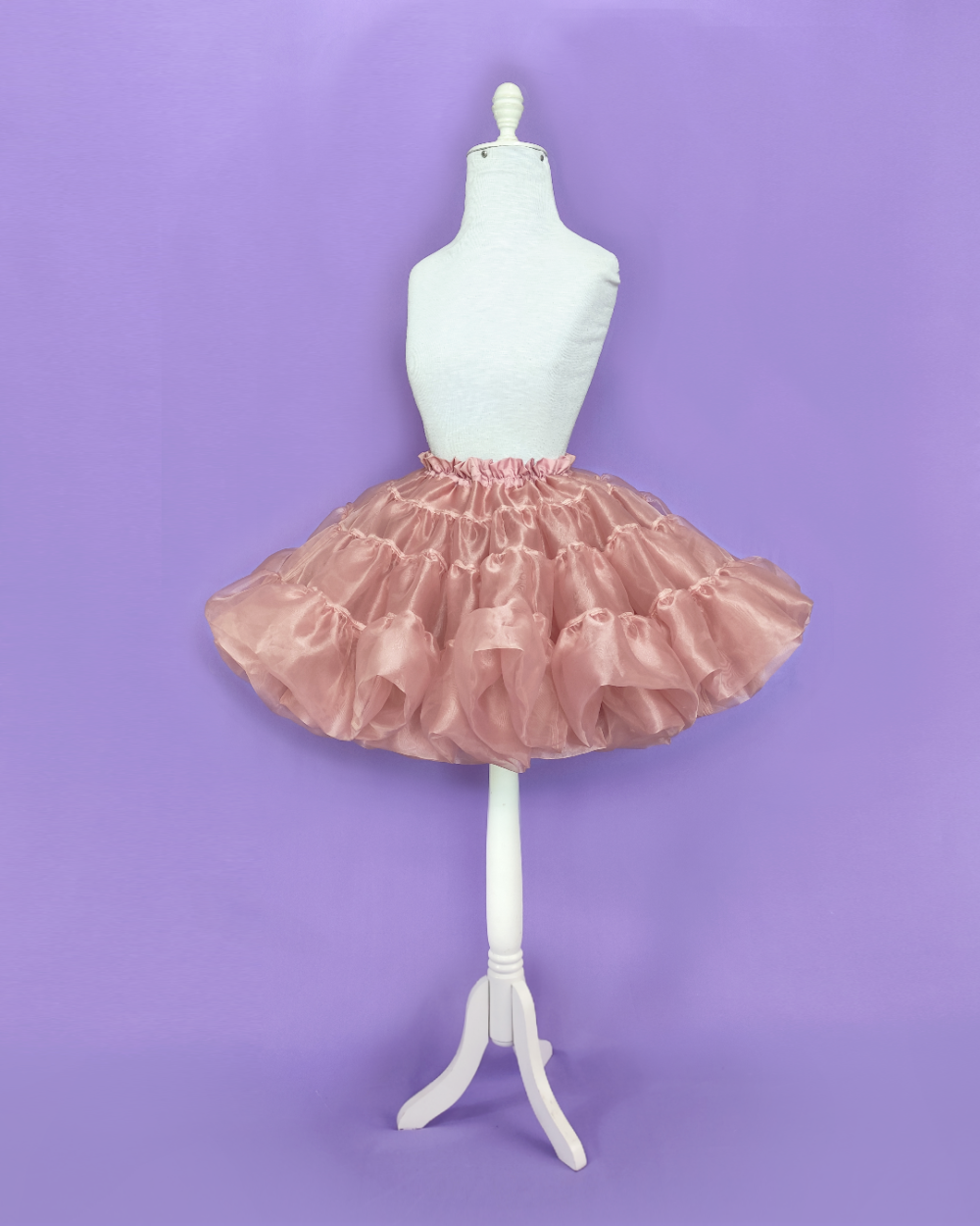 Petticoat made in cameo brown organza and lined.